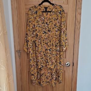 Torrid Harvest Gold Yellow Sheer Floral High-Low Dress